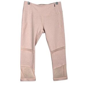 Calia Light Baby Pastel Pink Mesh Cutout Capri Cropped Athletic Leggings Small S